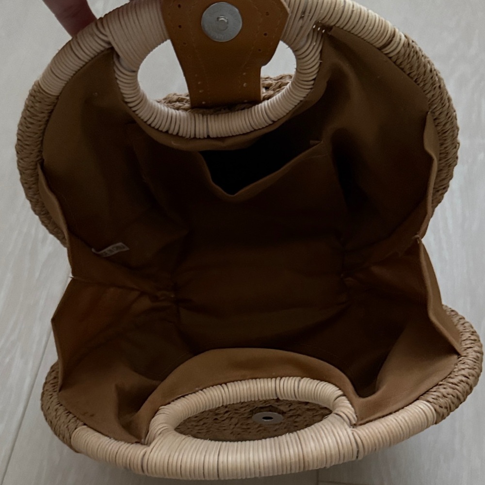Rattan Brown Round Woven Mini Bag - Picture 2 of 11